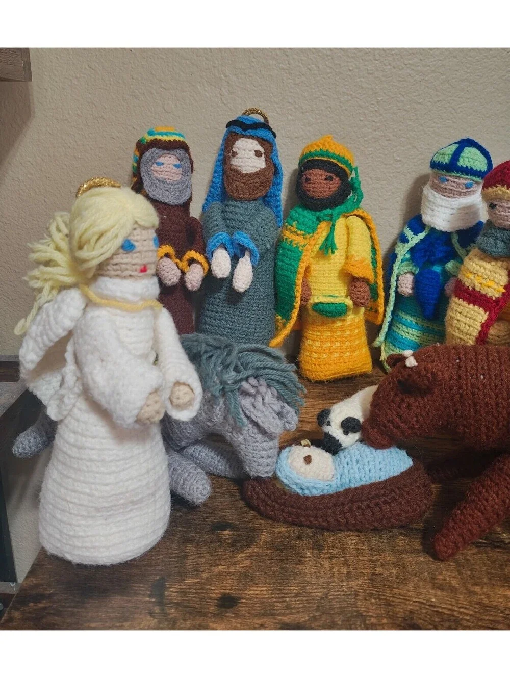 Handmade Crochet Nativity Set 12-Piece Amigurumi Christmas Decor